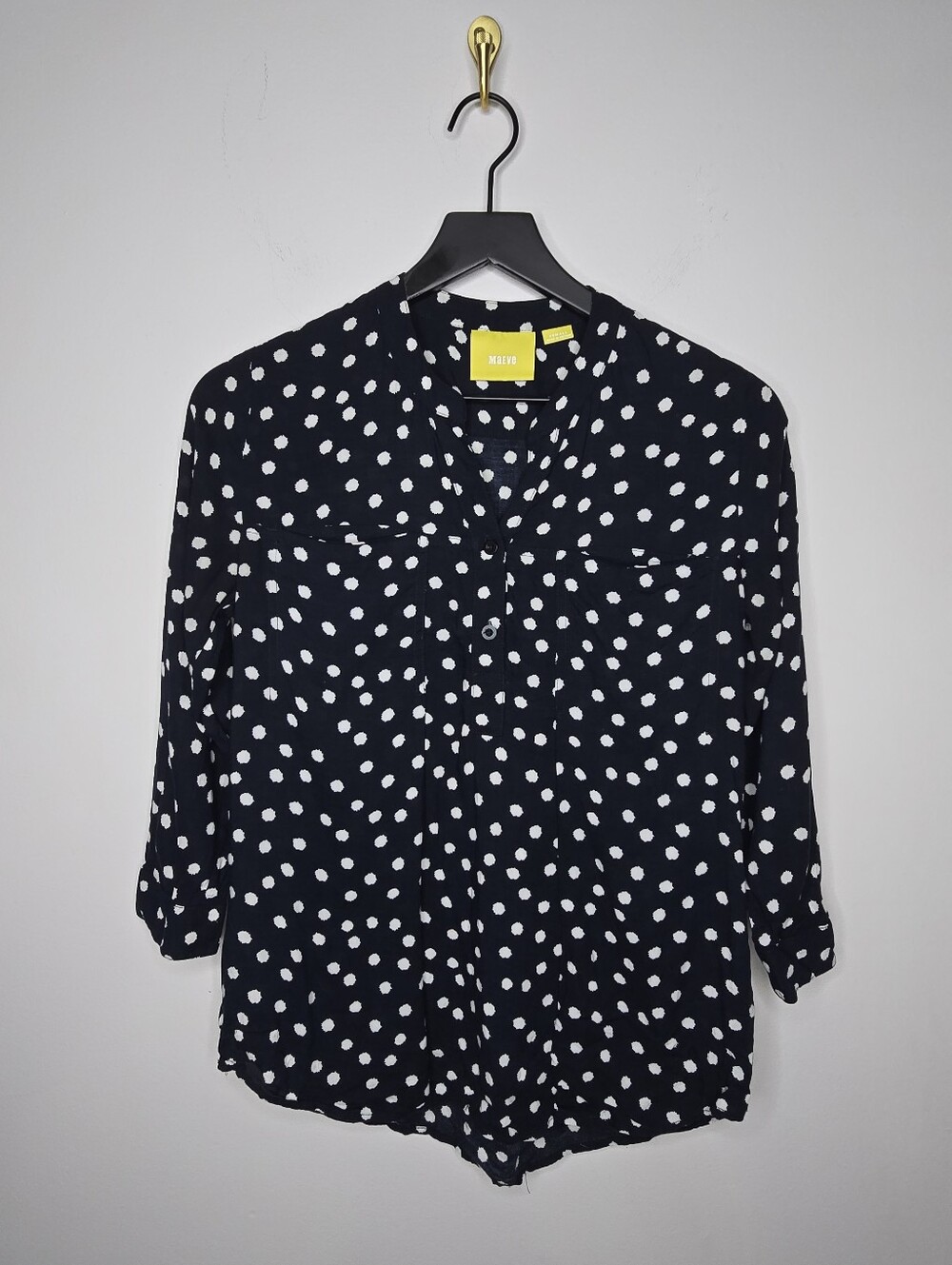 Anthro Maeve Navy Popover Top Size XSmall